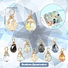 50Pcs 10 Colors Glass Pendants PALLOY-YW00168-3