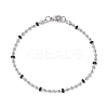 304 Stainless Steel Enamel Ball Chains Bracelets for Women BJEW-JB09866-2