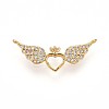 Brass Micro Pave Cubic Zirconia Pendants KK-N261-08G-1