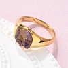 Round Natural Amethyst Chips Finger Rings RJEW-D303-03G-03-1