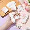 120Pcs 4 Styles Flower Printed White Cardboard Necklace & Earring Display Cards CDIS-YW0001-14-5