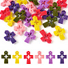 24Pcs 6 Colors Flocking Resin Hollow Pendants RESI-TA0002-76-1