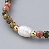Natural & Synthetic Gemstone Beads Stretch Bracelets BJEW-JB04676-3
