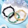 3Pcs 3 Styles Natural Citrine & Green Aventurine & Synthetic Blue Goldstone Chips Stretch Bracelets Sets BJEW-JB11076-08-2