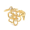 304 Stainless Steel with  Cubic Zirconia Adjustable Rings RJEW-K245-48K-G-1