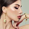 20Pcs 2 Colors Brass Huggie Hoop Earring Findings KK-DR0001-26-5