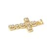 Brass Micro Pave Cubic Zirconia Cross Pendants ZIRC-I071-04G-05-2