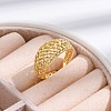 Rack Plating Brass Cuff Finger Rings for Women RJEW-M028-20G-4