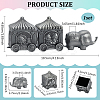 Tibetan Style Zinc Alloy Elephant Train Engraved My First Curl/Tooth Boxes CON-WH0089-108AS-2