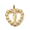 Religion Themed Rack Plating Brass Micro Pave Cubic Zirconia Pendants KK-L226-007G-12-1