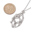 Crystal Stone Cage Pendant Necklaces NJEW-JN04758-03-3