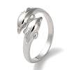 Brass with Cubic Zirconia Open Cuff Rings LS-RJEW-Z017-01P-1