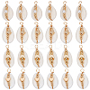 24Pcs 4 Styles Natural Cowrie Shell Copper Wire Wrapped Pendants FIND-SC0014-23-1