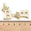 Brass Micro Pave Clear Cubic Zirconia Pendants KK-G498-01B-02-3