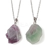 Natural Fluorite Nugget Pendant Necklaces NJEW-JN04507-01-1
