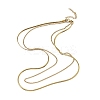 304 Stainless Steel Flat Snake Chain Twisted Chain Double Layer Necklaces NJEW-S453-01G-A-2