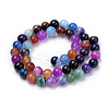 Natural Striped Agate/Banded Agate Beads Strands G-S259-04J-6mm-2
