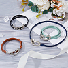 4Pcs 4 Colors PU Leather Simple Plain Double Loops Wrap Bracelets Set with Alloy Heart Clasps for Women BJEW-FI0001-73-5