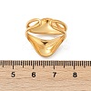 Teardrop 304 Stainless Steel Open Cuff Rings RJEW-R018-01G-02-5
