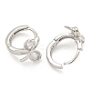 Anti-Tarnish Rhodium Plated 925 Sterling Silver Hoop Earring EJEW-Z046-01P-2