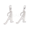 Rack Plating Eco-Friendly Brass Letter Pendants KK-K265-02P-A-1