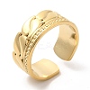304 Stainless Steel Textured Open Cuff Ring for Women RJEW-I098-08G-1