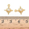 Brass Micro Pave Cubic Zirconia Star Charms KK-A281-13D-G-3