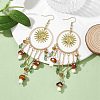 Golden 304 Stainless Steel Sun Chandelier Earrings EJEW-JE05674-01-2