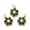 Rack Plating Brass Micro Pave Cubic Zirconia Charms KK-A160-22F-G-2