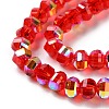 Transparent Electroplate Glass Beads Strands GLAA-Q099-H01-10-3