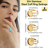 6Pcs 3 Styles 304 Stainless Steel Cuff Ring Settings STAS-BBC0008-14G-2