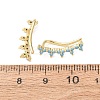 Brass Micro Pave Cubic Zirconia Stud Crawler Earrings KK-CBAA351-18G-01-5