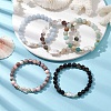 8mm Round Mixed Gemstone Beaded Stretch Bracelets BJEW-JB10309-2