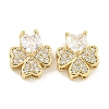 Brass with Clear Cubic Zirconia Charms KK-Q820-24G-1