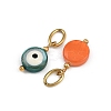 Dyed Natural Shell Enamel Evil Eye Charms STAS-A120-02G-2