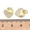 Brass Micro Pave Clear Cubic Zirconia Pendants KK-F930-09G-3