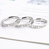Word Let Them 201 Stainless Steel Finger Rings FS-WGDEB2A-03-2