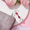 Valentine's Day Alloy Heart Pendant Bookmarks AJEW-JK00270-03-2