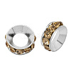 Brass Rhinestone Spacer Beads X-RB-A020-9mm-14S-1