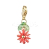 Flower Polymer Clay & Glass Pendants Decorations HJEW-MZ00327-03-1