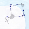 Glass Beads Rosary Bracelets BJEW-A032-04P-03-5