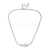 304 Stainless Steel Crystal Rhinestone Rectangle Link Chain Necklaces NJEW-T016-07S-3