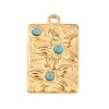 304 Stainless Steel with Synthetic Turquoise Pendants STAS-H253-01B-G-1