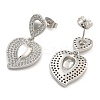 Brass Pave Cubic Zirconia Stud Earrings for Women EJEW-U005-07P-2