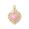 Eco-Friendly Rack Plating Brass Micro Pave Cubic Zirconia Pendants KK-F845-33G-05-1