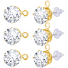 30Pcs Clear Cubic Zirconia Stud Earring Findings EJEW-BBC0002-07B-1