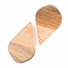 Transparent Resin & Walnut Wood Pendants RESI-S389-035A-B04-2