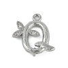 Brass Crystal Rhinestone Letter Links Connector Charms KK-S395-06P-Q-1