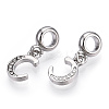 Platinum Rack Plating Alloy Rhinestone European Dangle Charms PALLOY-T048-36P-C-2