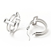 Non-Tarnish 304 Stainless Steel Cross Hoop Earrings for Women LS-EJEW-G293-02P-2
